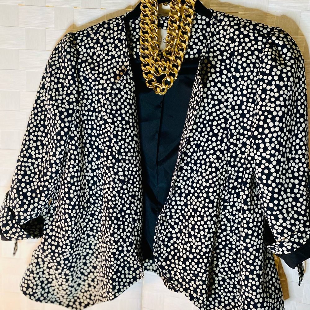 Cropped Loft Polka Dot Jacket - image 2